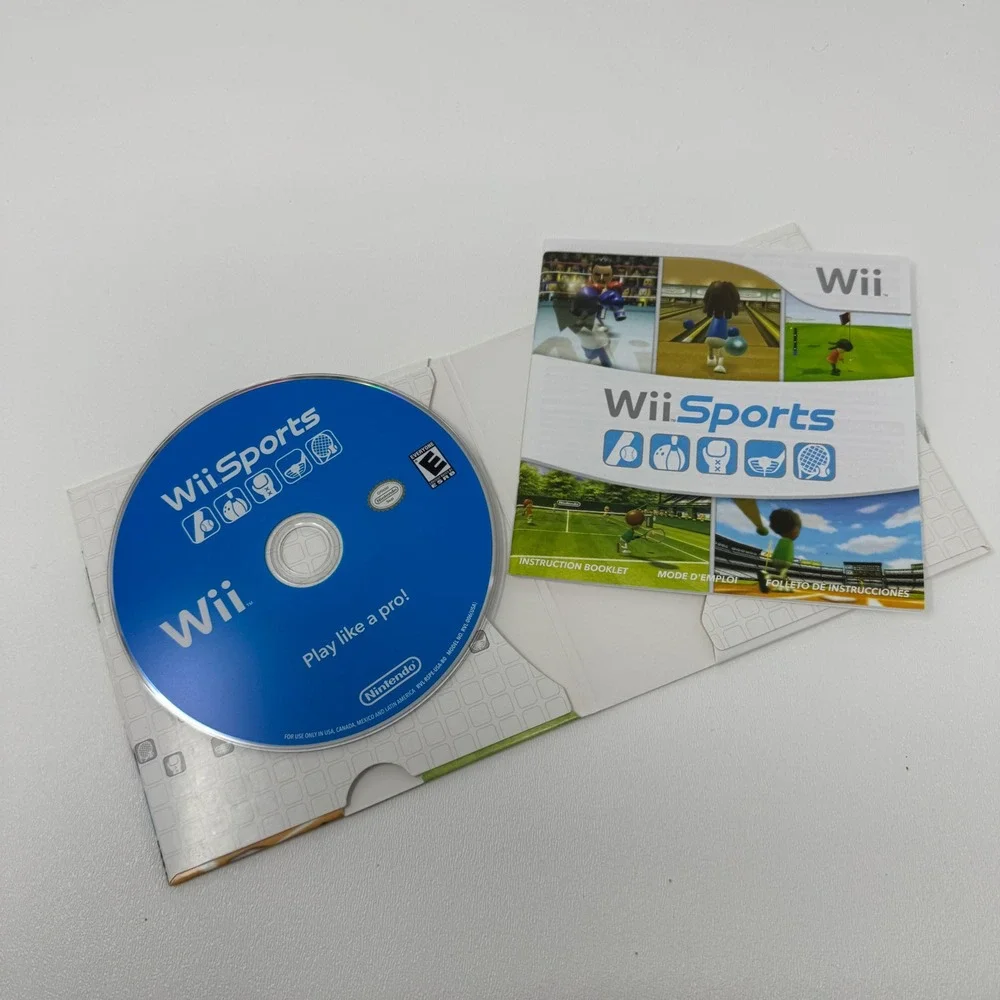 Nintendo Wii Sports Video Game Disc Manual and Cardboard Sleeve CIB